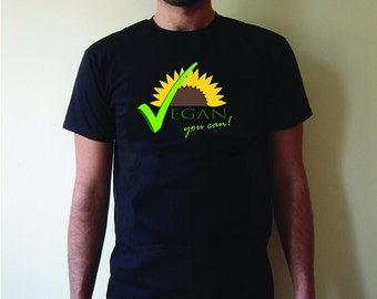 Tribal T-Shirts Maglietta Uomo Vegan Logo - 100% Cotone, Serigrafata - Colori A Scelta, Taglie S-XXXL (Royal, Medium)