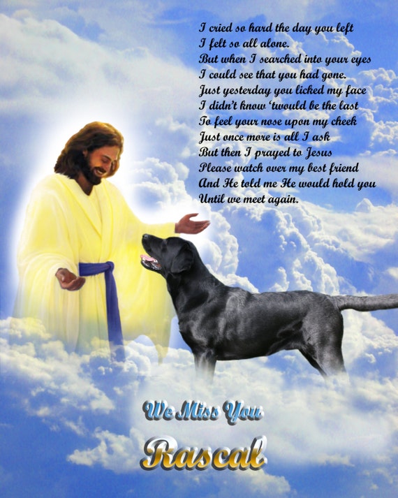 Items similar to Black Labrador Retriever Dog Memorial with Poem