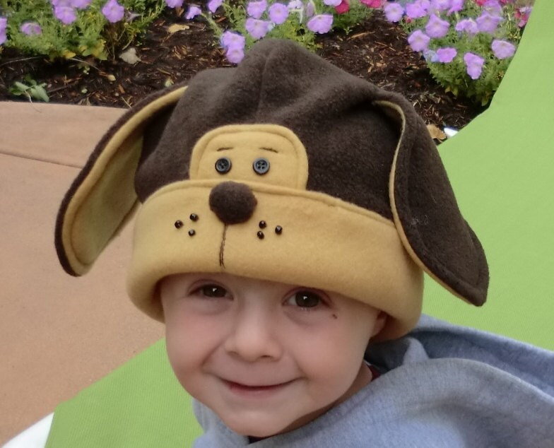 Handmade childrens fleece dog hat. by AngelHeartSisters on Etsy