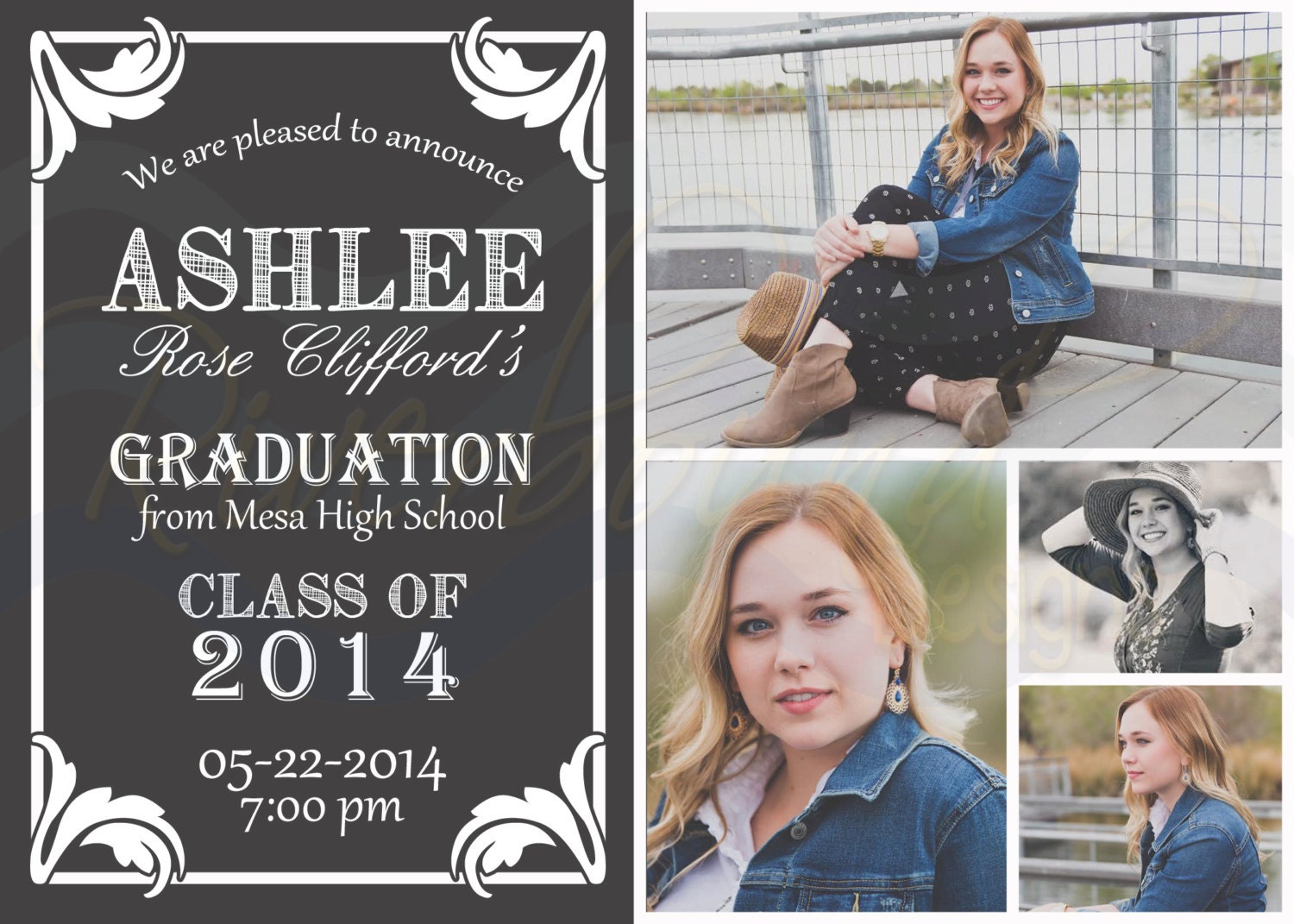 Printable Chalkboard and Photo Graduation by RiverMamasDesigns