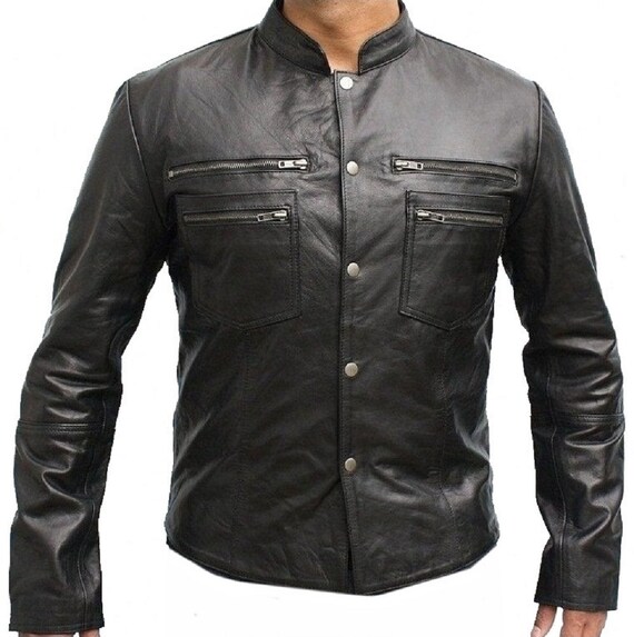 Men fashion leather jacket finest sheep nappa leather by JFCHOICE