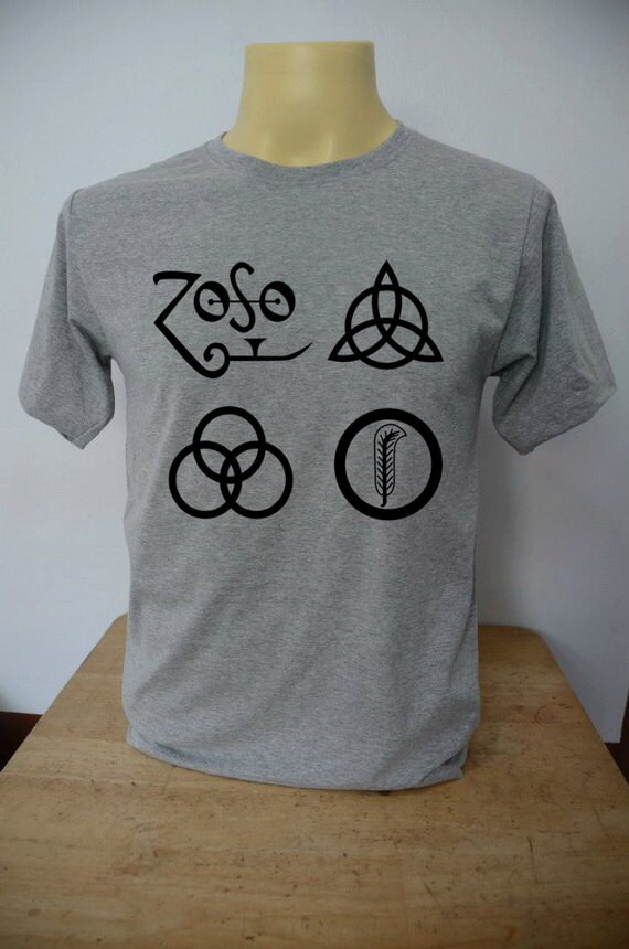 Led Zeppelin Symbol Shirt TShirt T Shirt Tee Shirts Gray Shirt Unisex