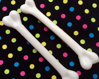 Pair of Large Pebbles Bone Hair Clips