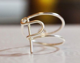 initial "P" wire wrapped ring