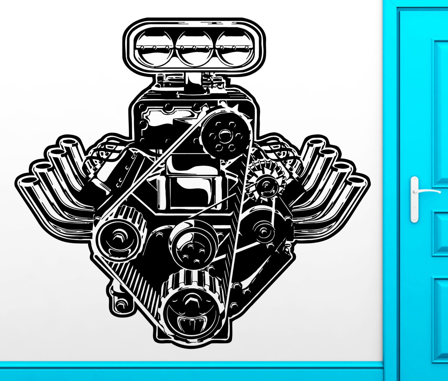 Wall Sticker Vinyl Decal Motor Engine Mechanic Car Auto Speed