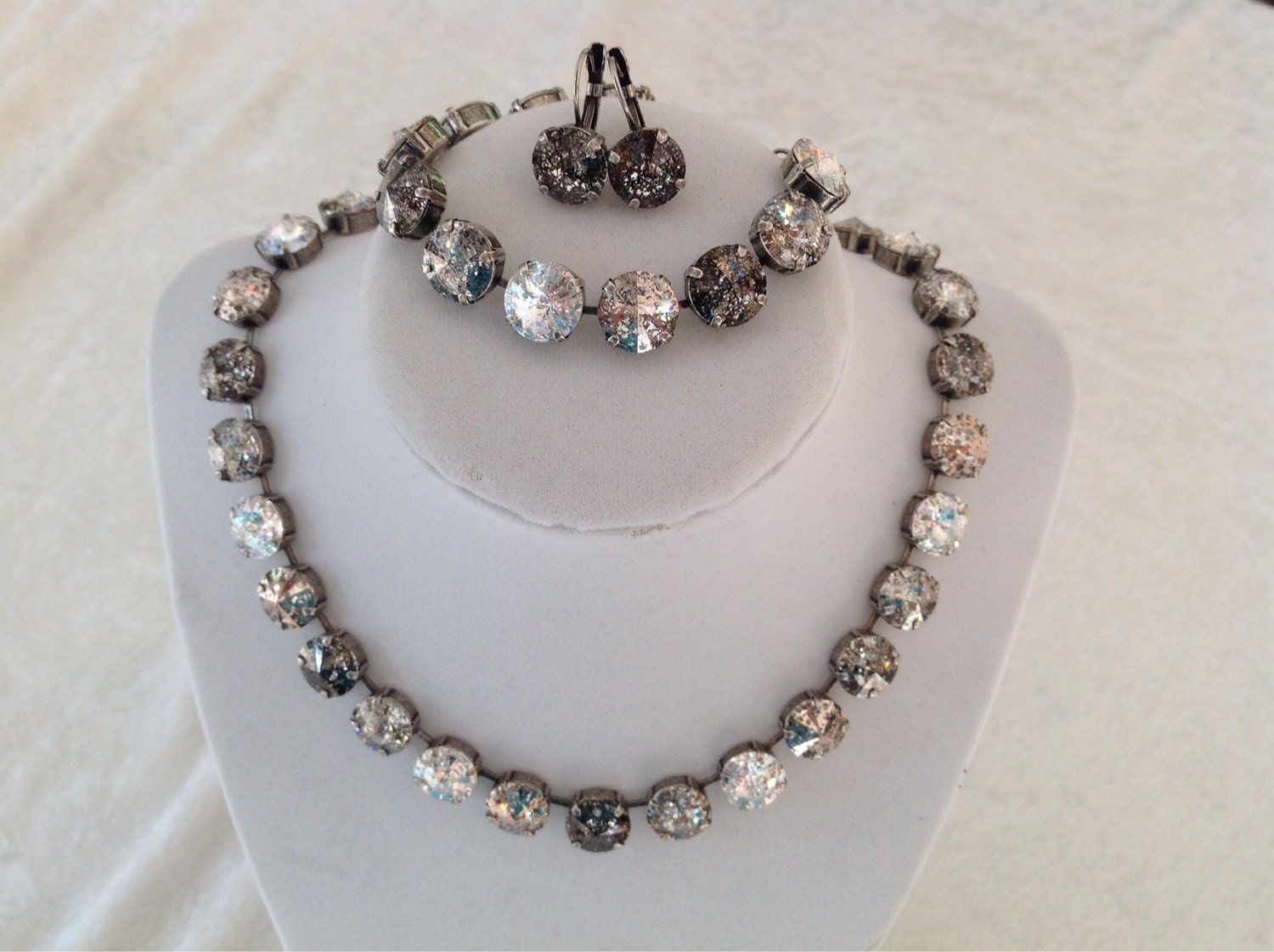 swarovski crystal necklace choker black white rose gold