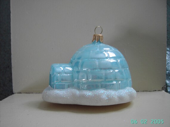 blown glass eskimo polar igloo christmas tree ornament blown glass eskimo polar igloo christmas tree ornament