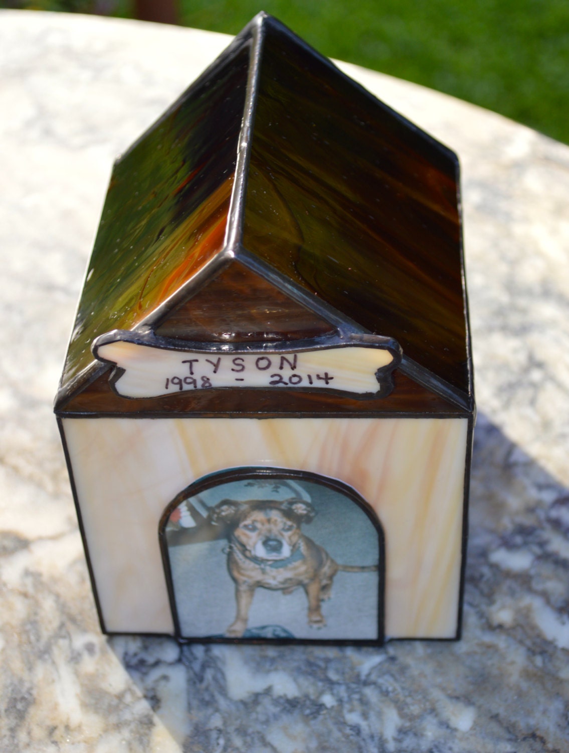 PET CREMATION BOX Custom Handmade Stained Glass