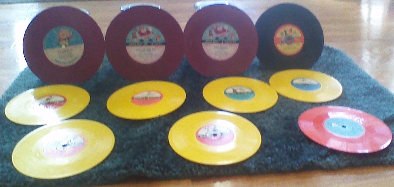 Children's Vinyl Records Set of 11 Red Yellow by SpencersStuff