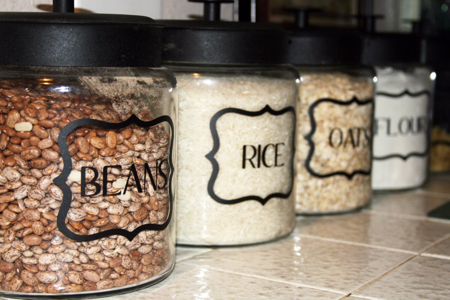 Jar Labels VINYL DECALS by thewhitefarmhouseco on Etsy