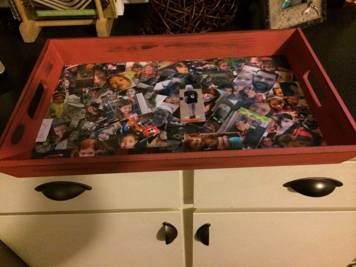 Decoupage family photo serving trays. For by ARavensDreams