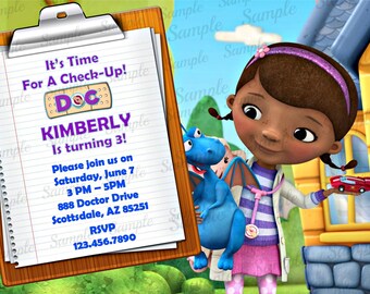 Doc McStuffins Invitation - Doctor Printable Invitation - Digital Invite - Birthday Party - Girl Birthday Party Ideas