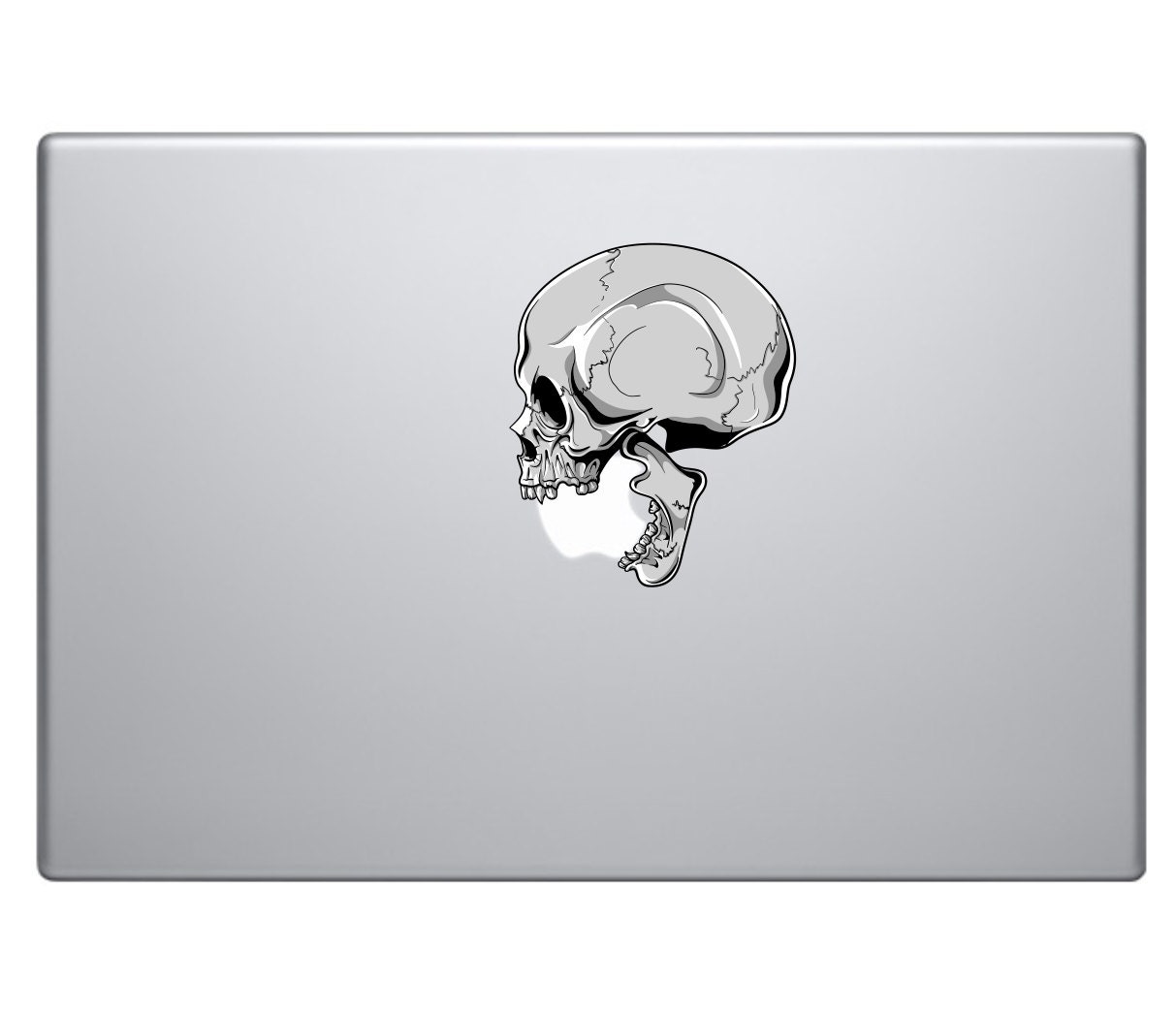 Crâne humain mordre apple logo vinyl par skyhawkstickerdepot