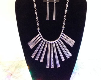 Silver Necklace & earrings