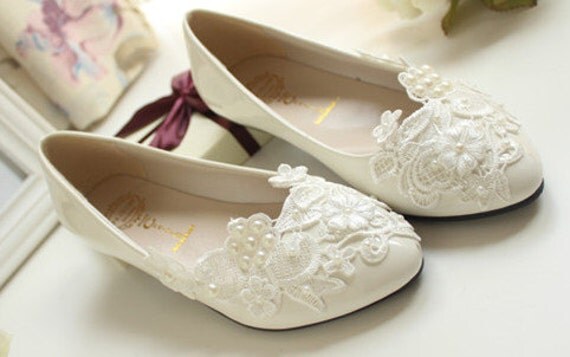 Wedding Shoes Lace and Crystal Bridal ShoesHigh by Jojoangelly