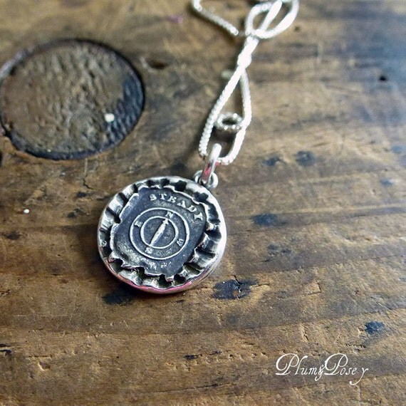 Seafarer Mariners Compass Wax Seal Necklace Antiqued - Compass Wax Seal ...