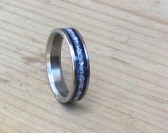 Titanium Ring Wood Ring Meteorite Ring Dinosaur Bone Ring
