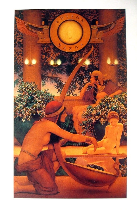 Maxfield Parrish Print Egypt circa 1920 1989 Large Poster