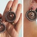 1940s Silver Mexican Filigree Drop Earrings - Vintage Southwest Dome Sterling Silver - Dangle hoops original Patina