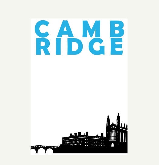 Cambridge Poster 12x18 / 13x19 Cambridge Art Poster by Pomalia