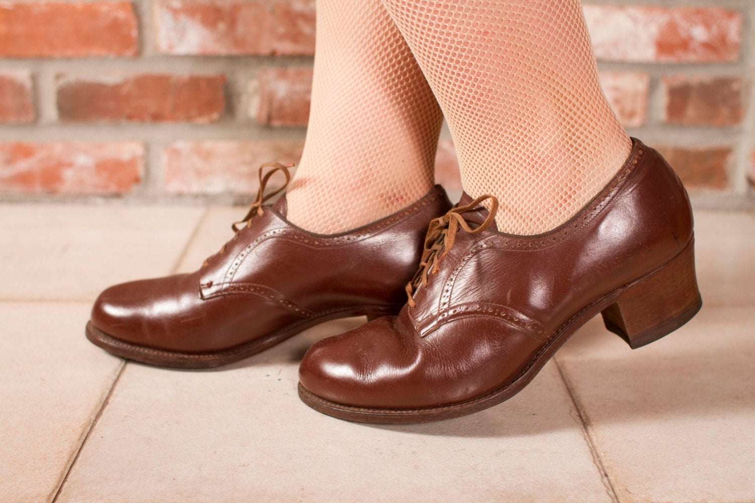 Vintage 1940s Shoes Rare Regulation WWII WAC ANC Oxfords