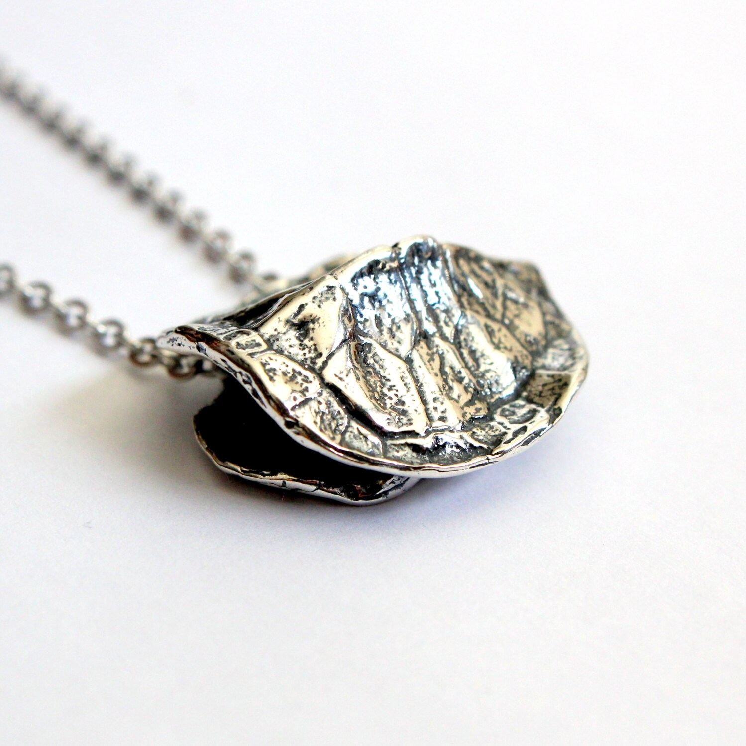 Solid Sterling Silver Turtle Shell Pendant Necklace Terrapin