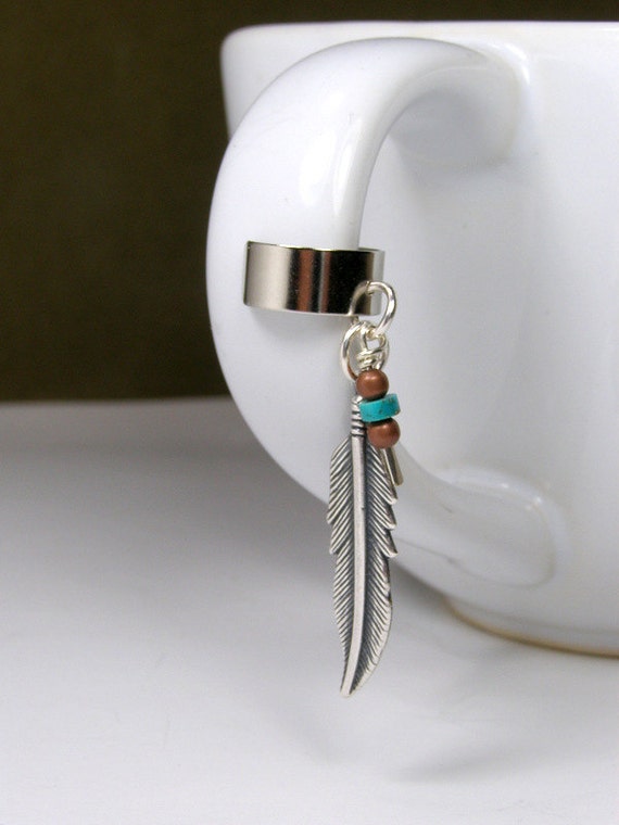 Native Ear Cuff Tribal Earring Feather Cuff Earring