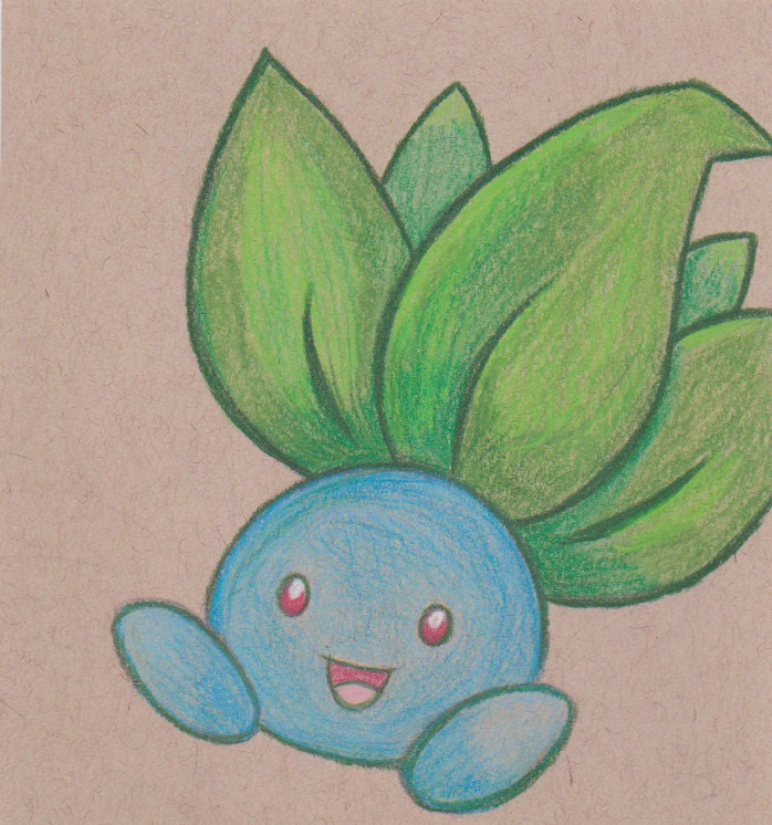 STUDIO SALE Original Art Pokemon Pencil Drawing Oddish.