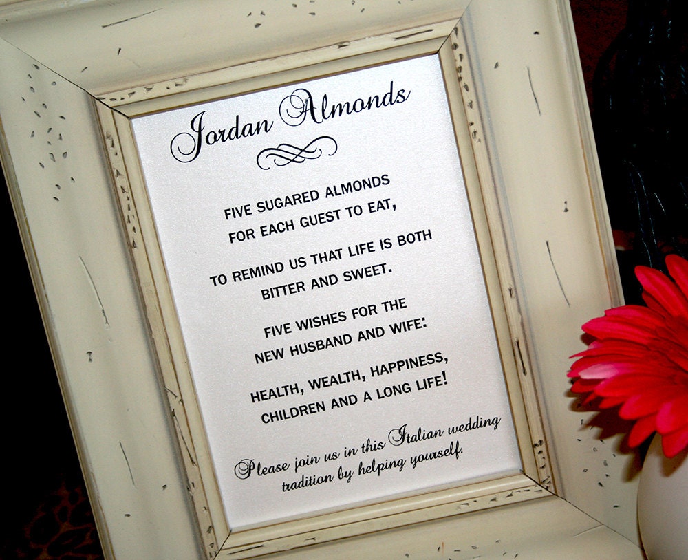 Jordan Almonds Italian Wedding Sign PDF DOWNLOAD ONLY by RecipeBox