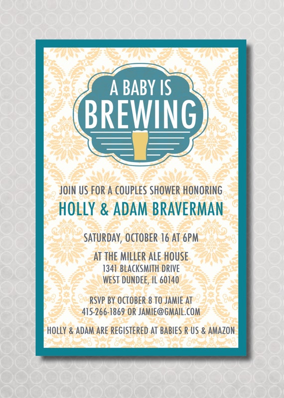 Items similar to Couples Baby Shower Invitation, Baby is Brewing, Beer
