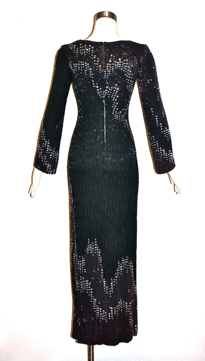 BOB MACKIE Vintage Gown Couture Original 70's Heavily