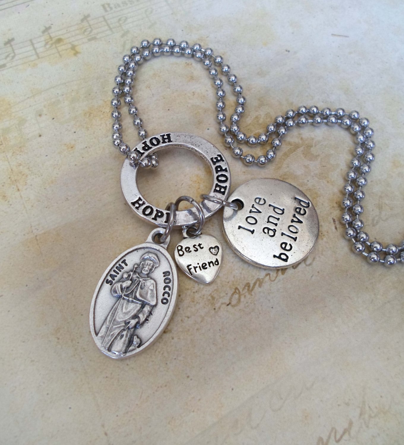 Rescue Me Dog Rescue Necklace St. Rocco Patron by FindYourFeeling