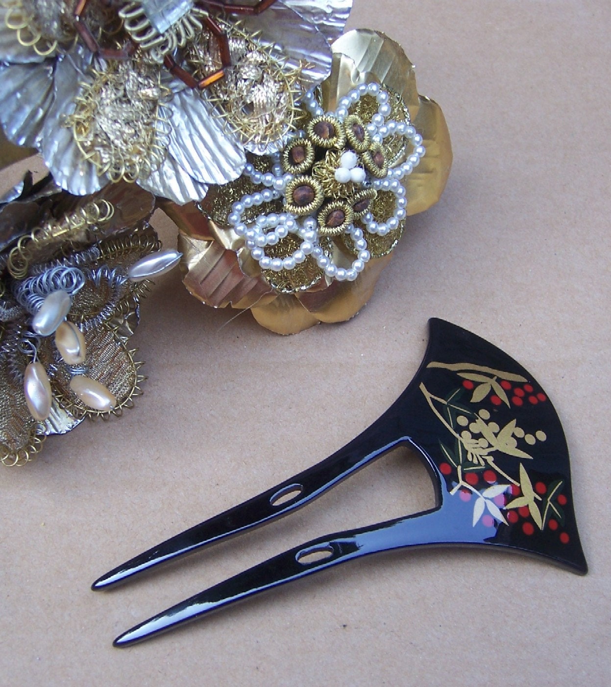 Vintage hair comb geisha Japanese kanzashi hair pin hair pick