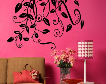 Vinyl Wall Decal Sticker Hanging Leaves and Vines 5326s