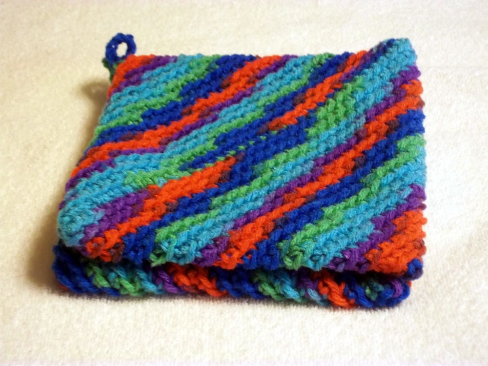 Crochet Pot Holders Double Thick Hot Pad Color Heartfelt or