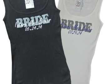 Bride Tank Top personalized for future Mrs. Bridal party shower gift custom made