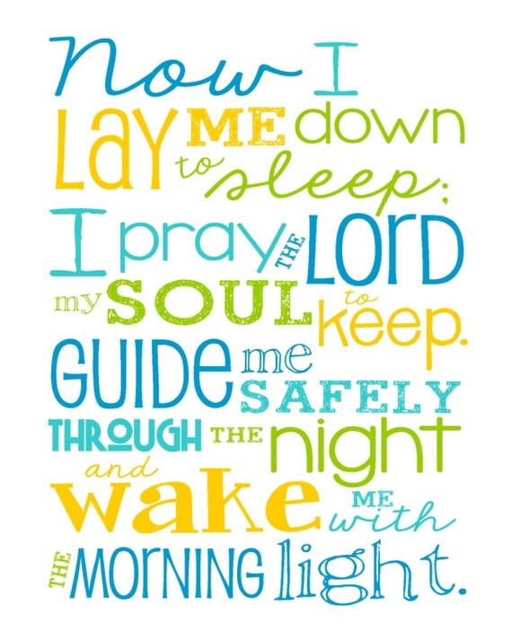 Now I Lay Me Down to Sleep Prayer Boy by LibertyAndLilacPaper