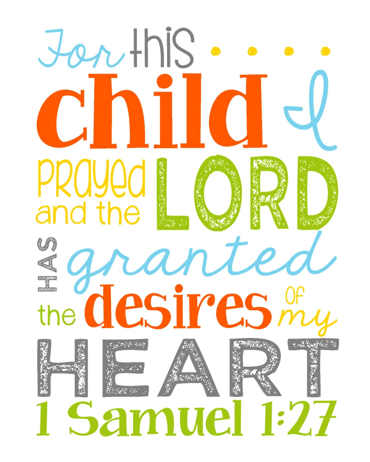 For This Child I Prayed 1 Samuel 127 by LibertyAndLilacPaper