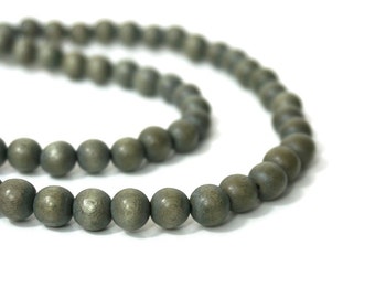 gray wood beads, 8mm round, eco-friendly wooden beads (814R)