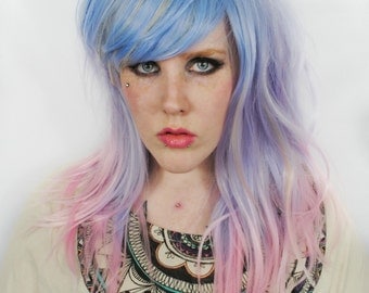 Pastel wig, Purple Scene wig, Pink Ombre Cosplay wig - Straight Wavy Hipster Indie | Magic Unicorn