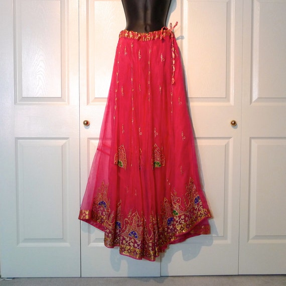 Indian Skirt Maxi Skirt from India Diwali Vintage by plattermatter