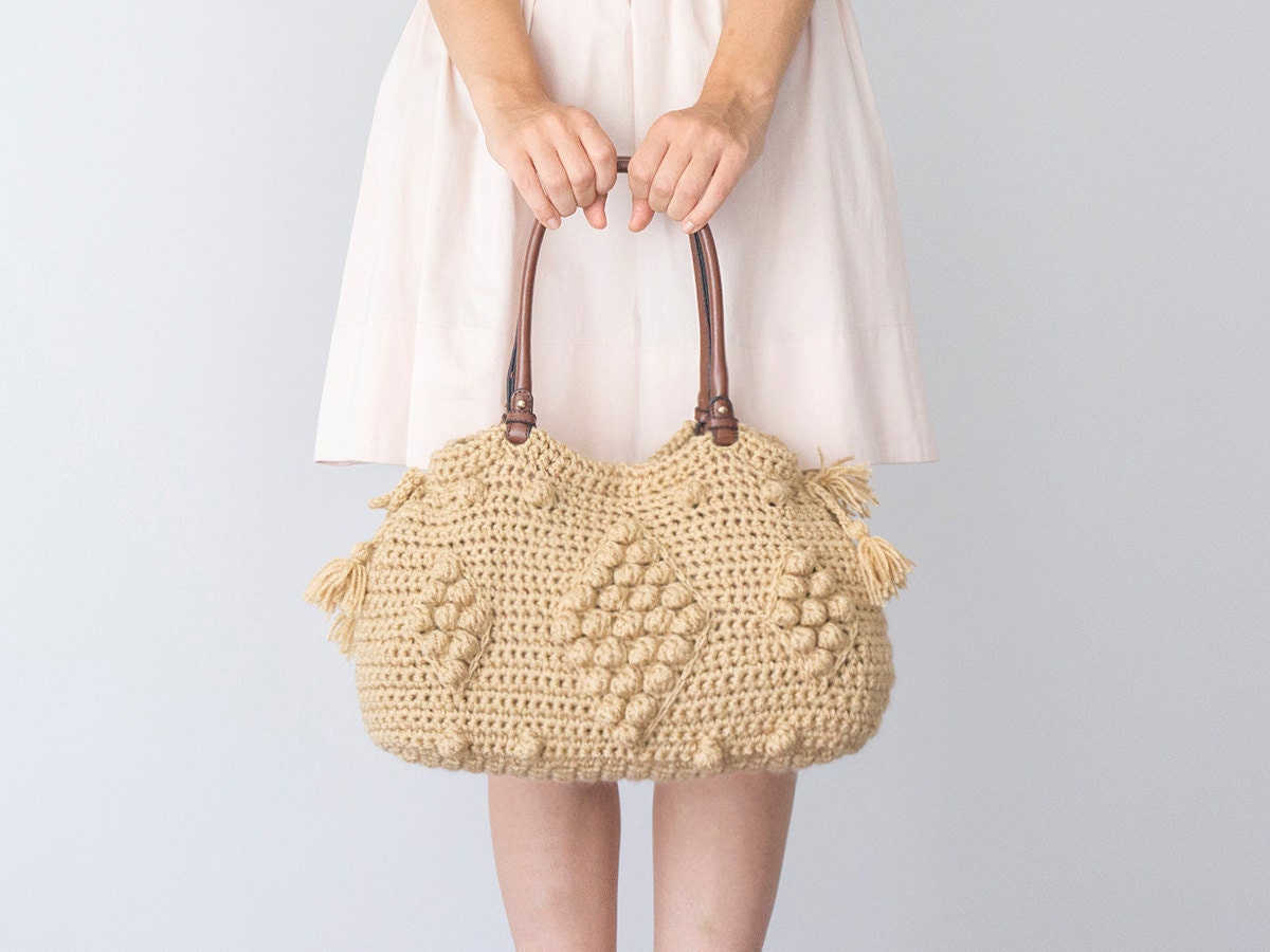 BAG // Cream Bag Cream Tote Summer Bag Summer Tote by Sudrishta