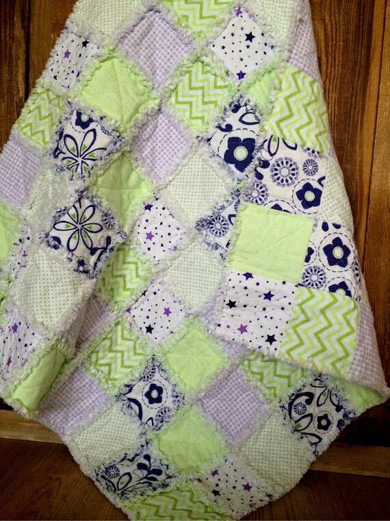 Soft Cuddly Baby Rag Quilt Flannel Baby Quilt by AllAboutTheDetail