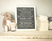 8x10 Hatmaker Motherhood Quote in Charcoal Gray