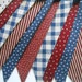 Patriotic Banner READY to SHIP/ Red, White and Blue Bunting/ 4th of July Banner/ Labor Day/ Photo Prop /Vintage Insired