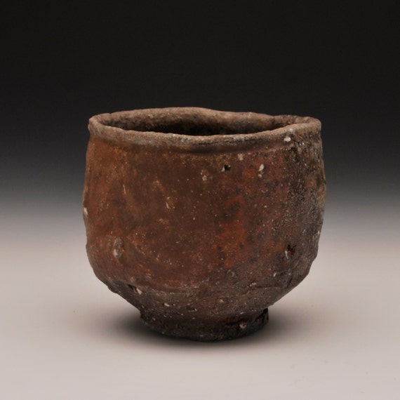 Ember Buried Tea Bowl - Anagama Fired, Soda Fired, Rustic, Wabi Sabi