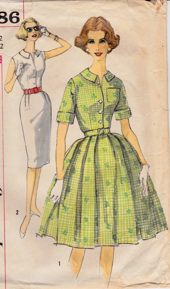 1960s Misses Sheath Wiggle or Swing Skirt Dress Womens Vintage