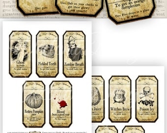 Halloween Apothecary Labels