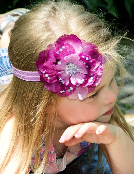 Purple Headband Purple Baby Bow Purple by LittleMissBlingNYC