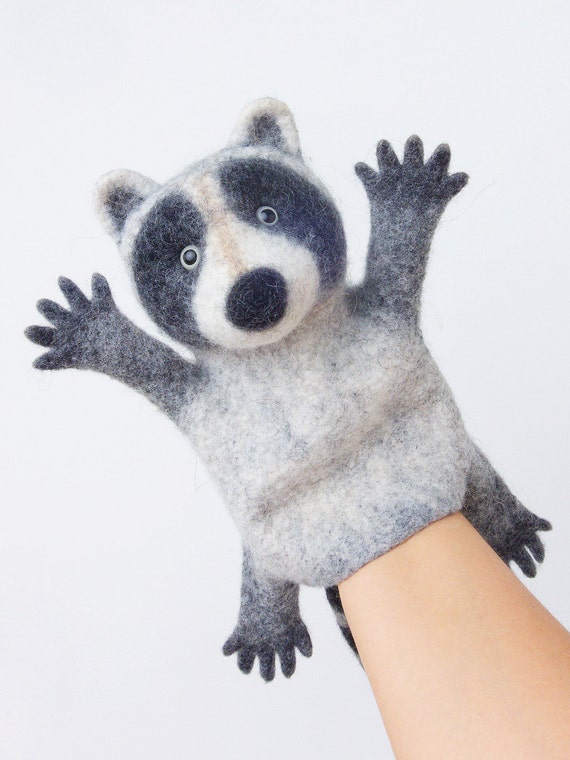 raccoon hand puppet